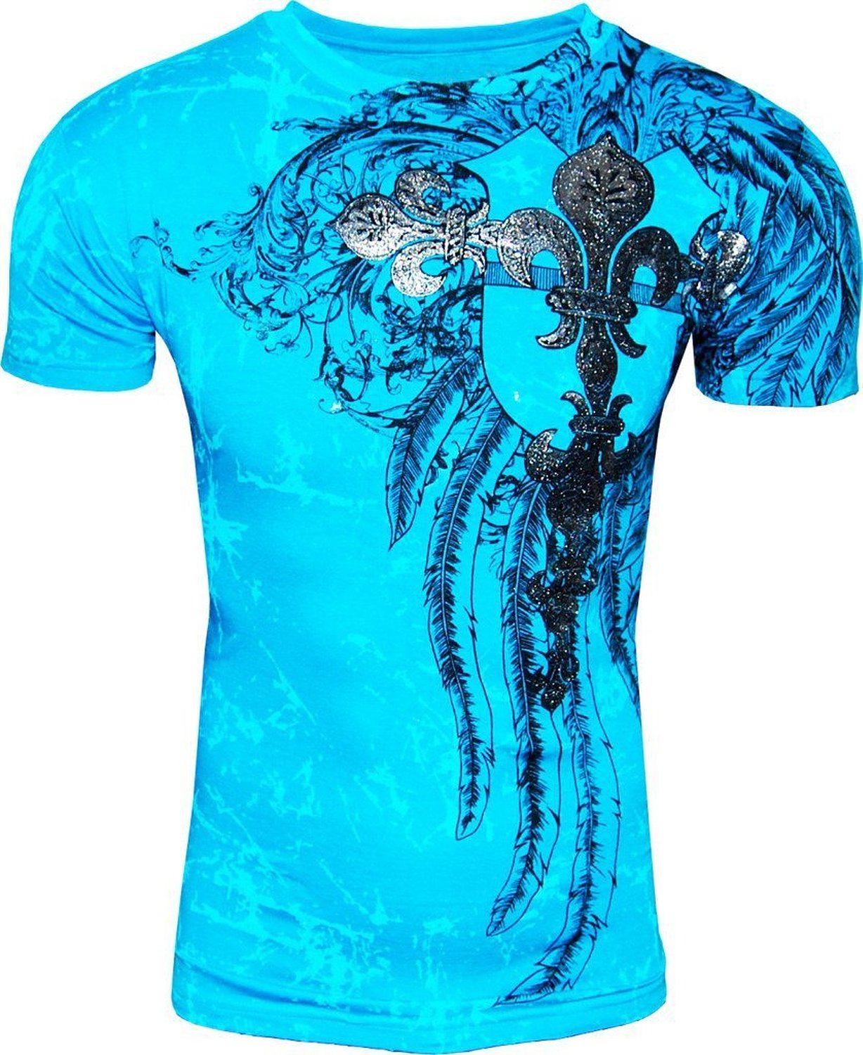 Konflic Giant Tribal Cross T-shirt (Blue)