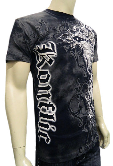 Konflic Mens Giant Cross Muscle T-Shirt (Black)