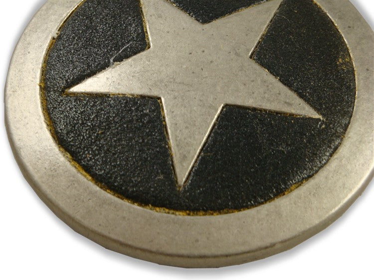 Leather Accent Star Belt Buckle With FREE Leather Belt