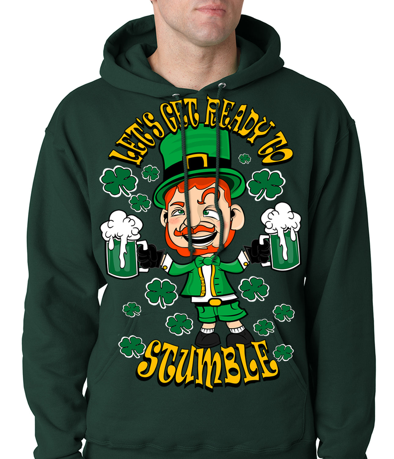 Leprechaun Let's Get Ready To Stumble Adult Hoodie