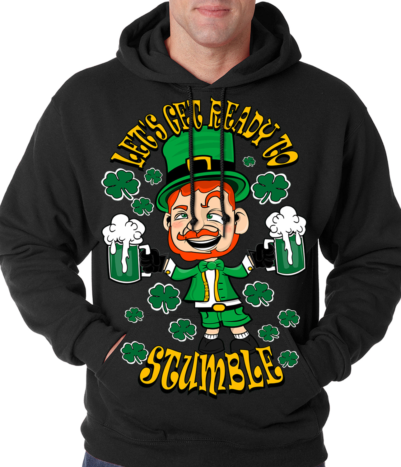 Leprechaun Let's Get Ready To Stumble Adult Hoodie