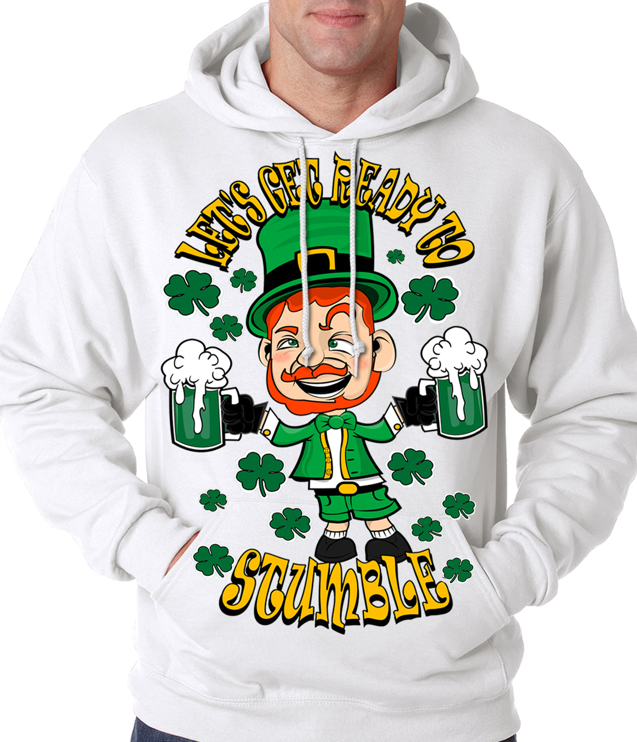Leprechaun Let's Get Ready To Stumble Adult Hoodie