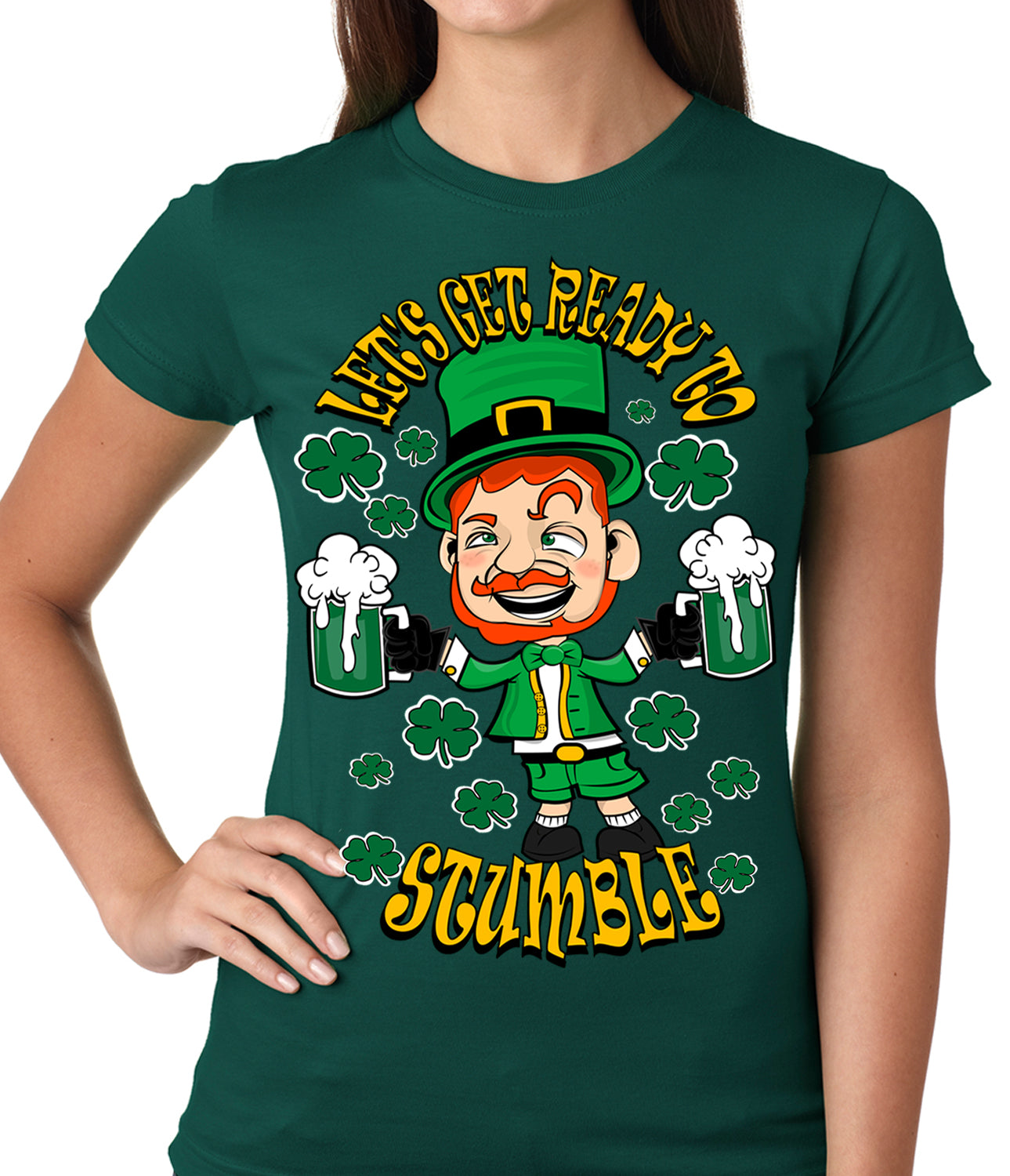 Leprechaun Let's Get Ready To Stumble Girls T-shirt