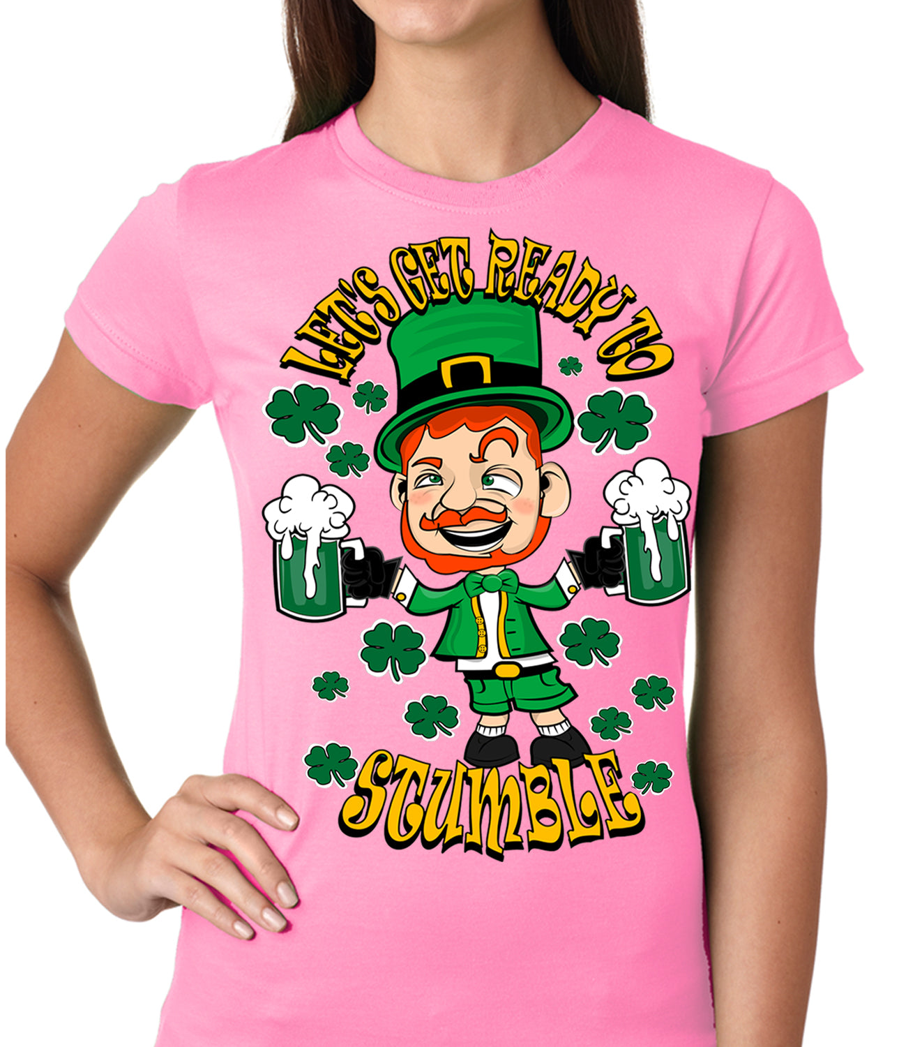 Leprechaun Let's Get Ready To Stumble Girls T-shirt