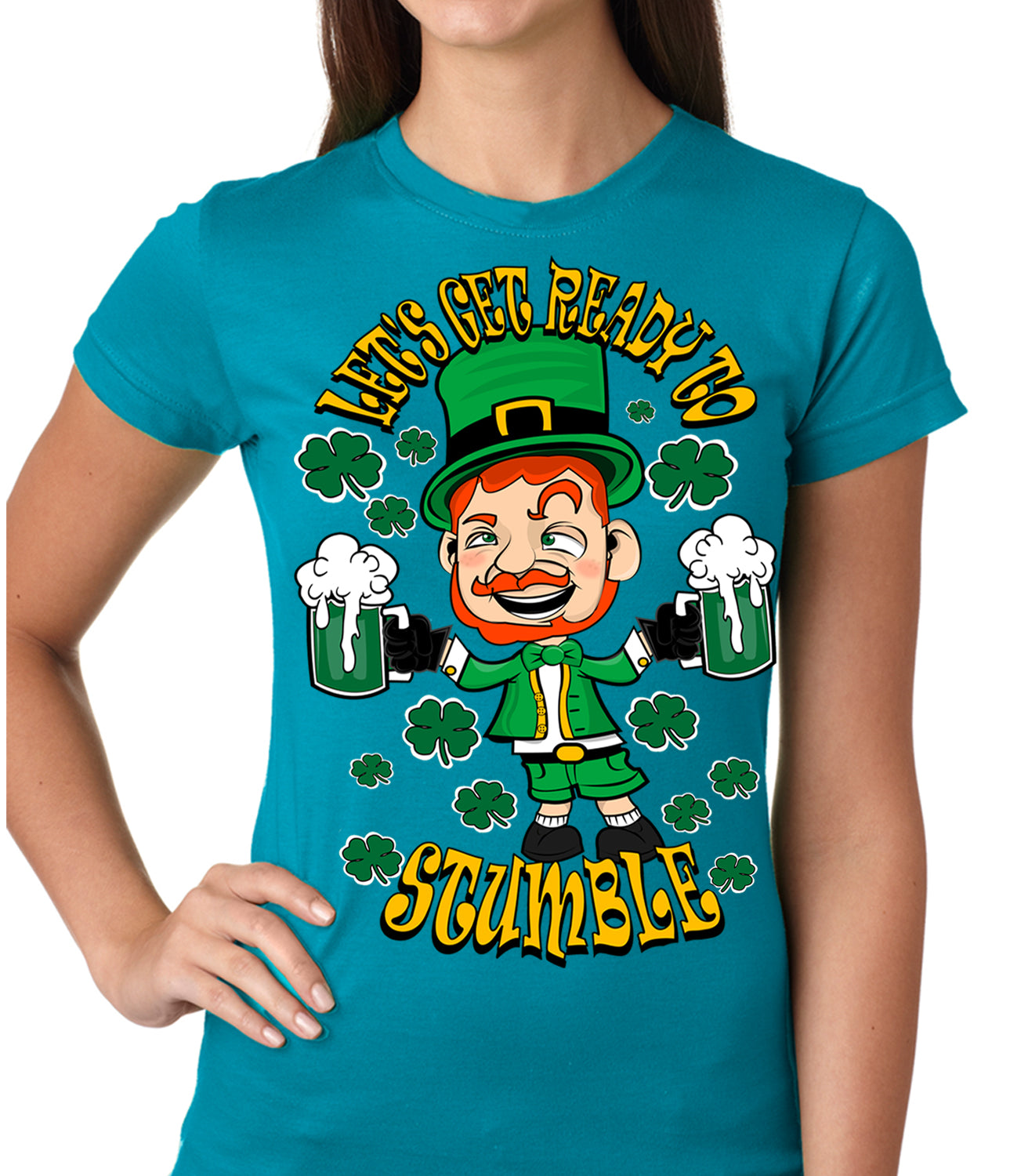 Leprechaun Let's Get Ready To Stumble Girls T-shirt