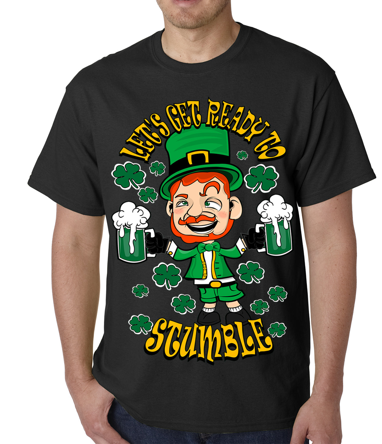 Leprechaun Let's Get Ready To Stumble Mens T-shirt
