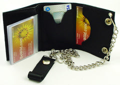 Live to Ride Ride to Live Genuine Leather Chain Wallet