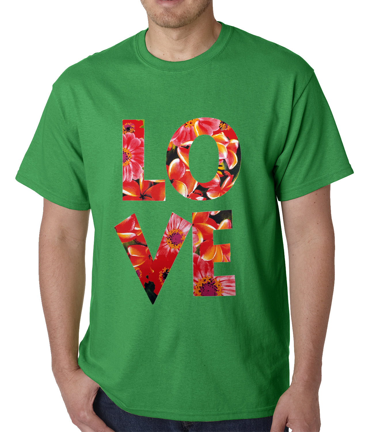 Love Floral Pattern Mens T-shirt