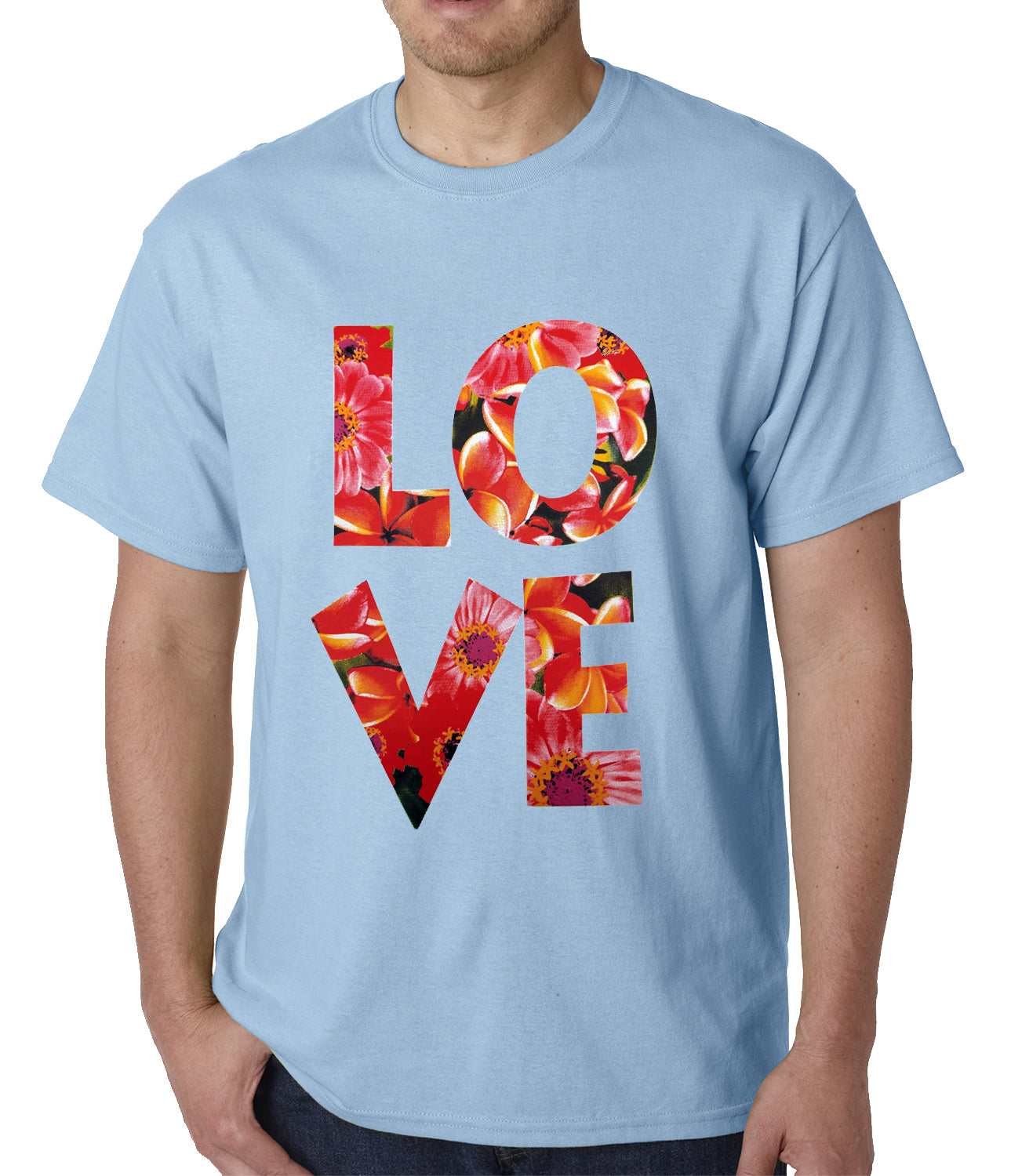 Love Floral Pattern Mens T-shirt