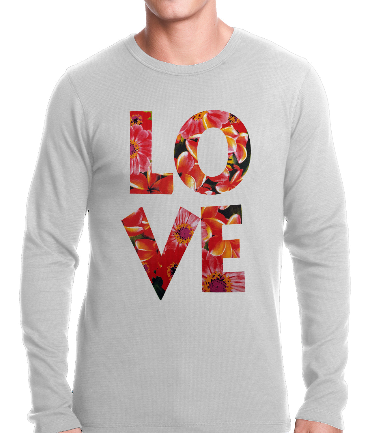 Love Floral Pattern Thermal Shirt