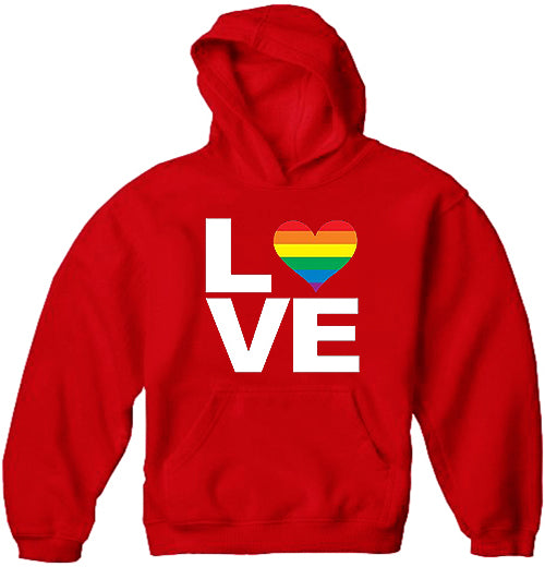 Love Rainbow Heart Adult Hoodie