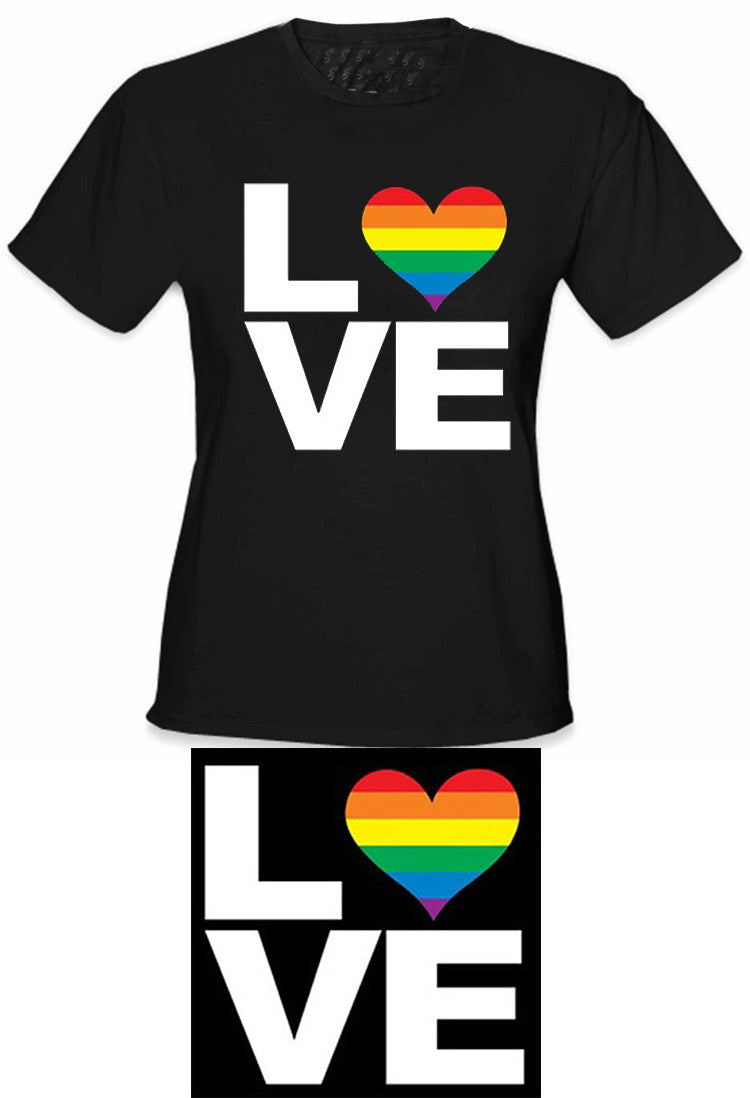 Love Rainbow Heart  Girl's T-Shirt