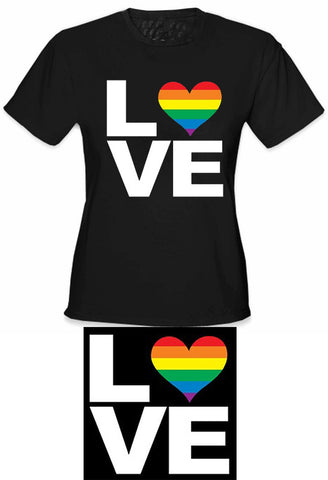Love Rainbow Heart  Girl's T-Shirt