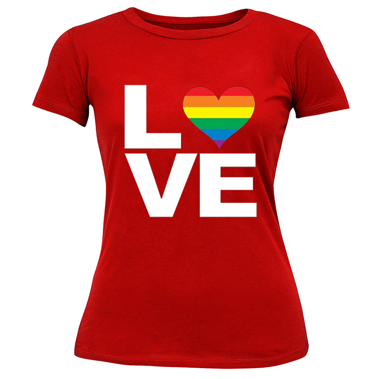 Love Rainbow Heart Girl's T-Shirt