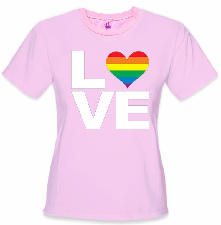 Love Rainbow Heart Girl's T-Shirt
