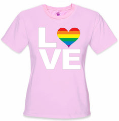 Love Rainbow Heart Girl's T-Shirt