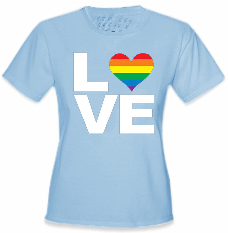 Love Rainbow Heart Girl's T-Shirt
