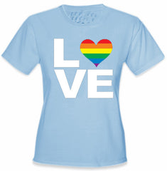 Love Rainbow Heart Girl's T-Shirt