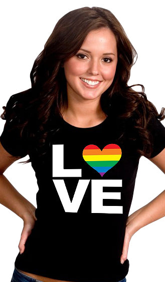 Love Rainbow Heart Girl's T-Shirt