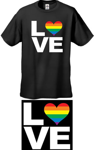 Love Rainbow Heart  Men's T-Shirt