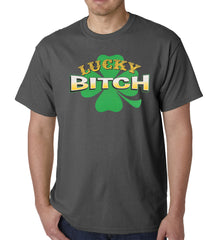 Lucky B*tch Irish Shamrock Mens T-shirt