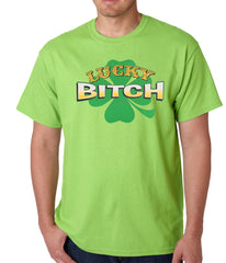 Lucky B*tch Irish Shamrock Mens T-shirt