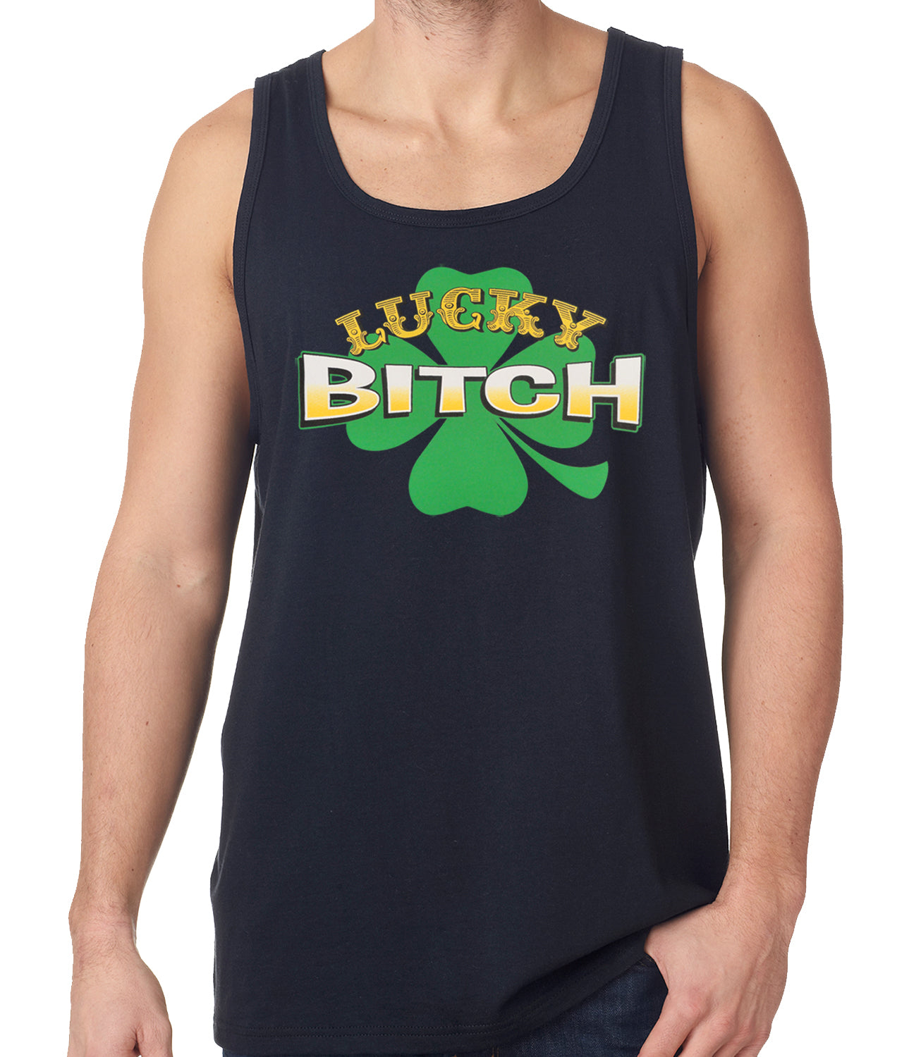 Lucky B*tch Irish Shamrock Tanktop