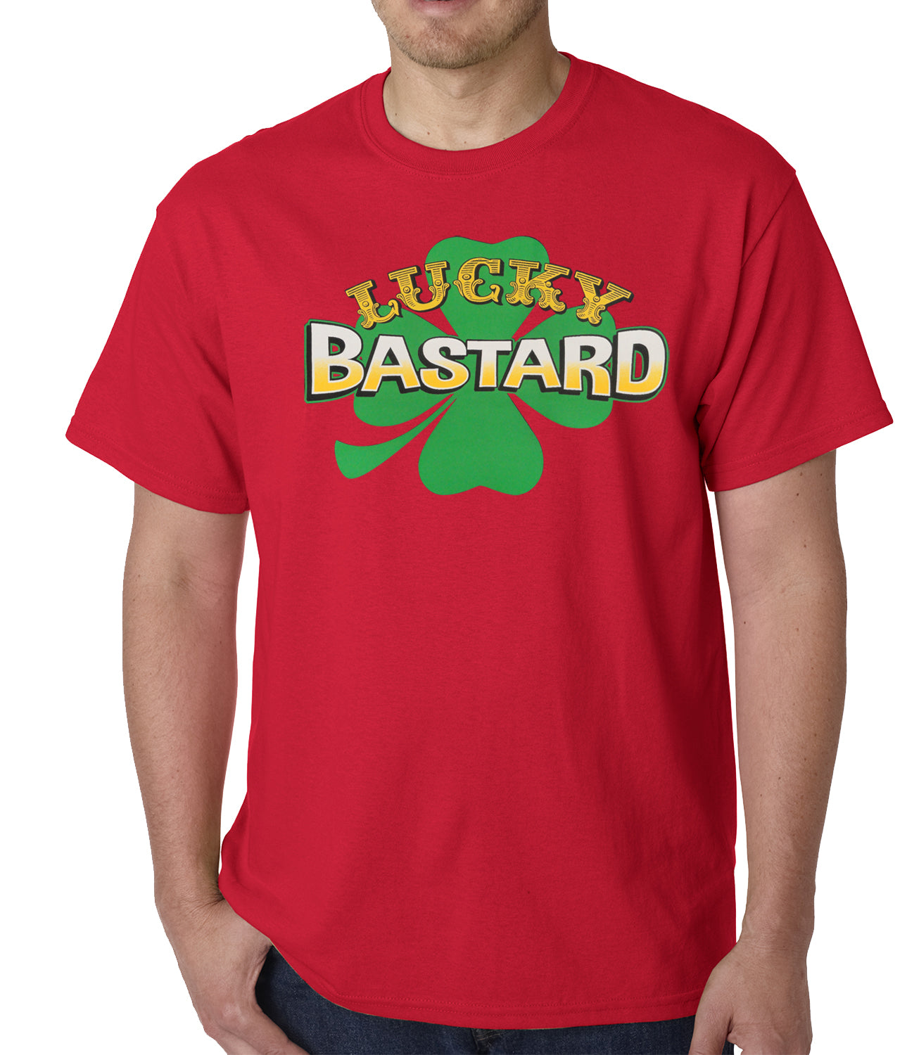 Lucky Bastard Irish Shamrock Mens T-shirt