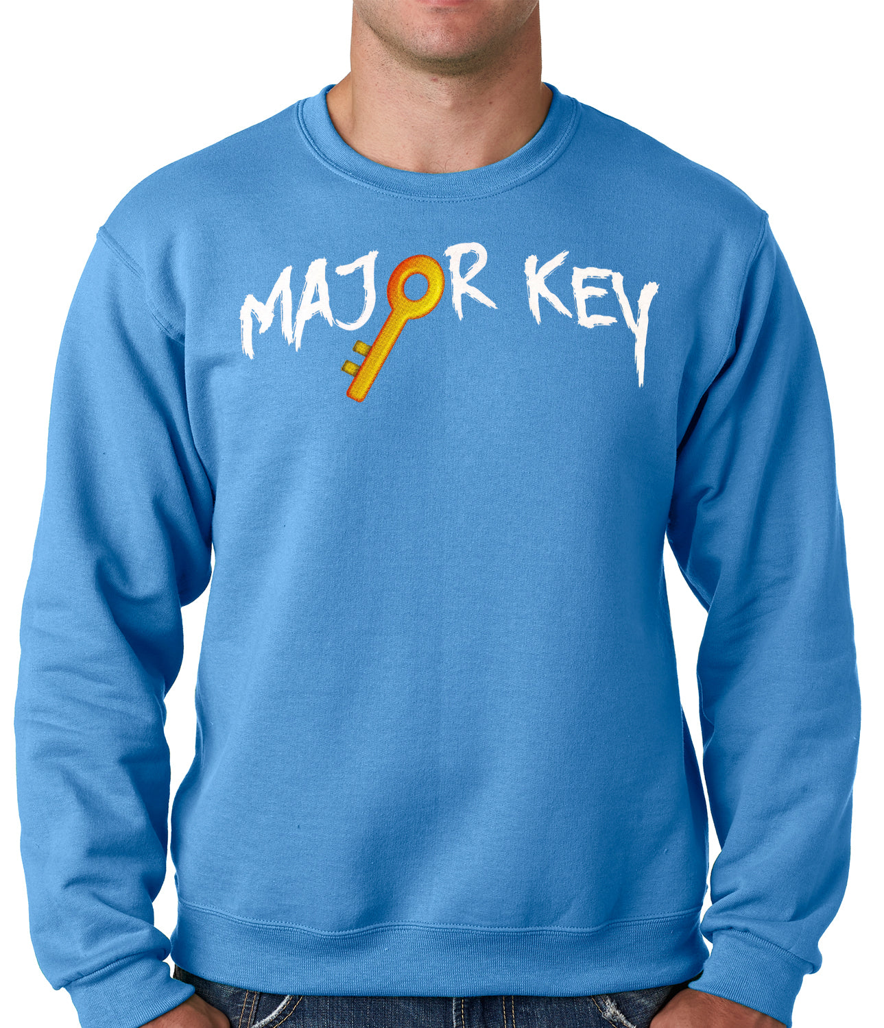 Major Key To Succes Emoji Key Adult Crewneck