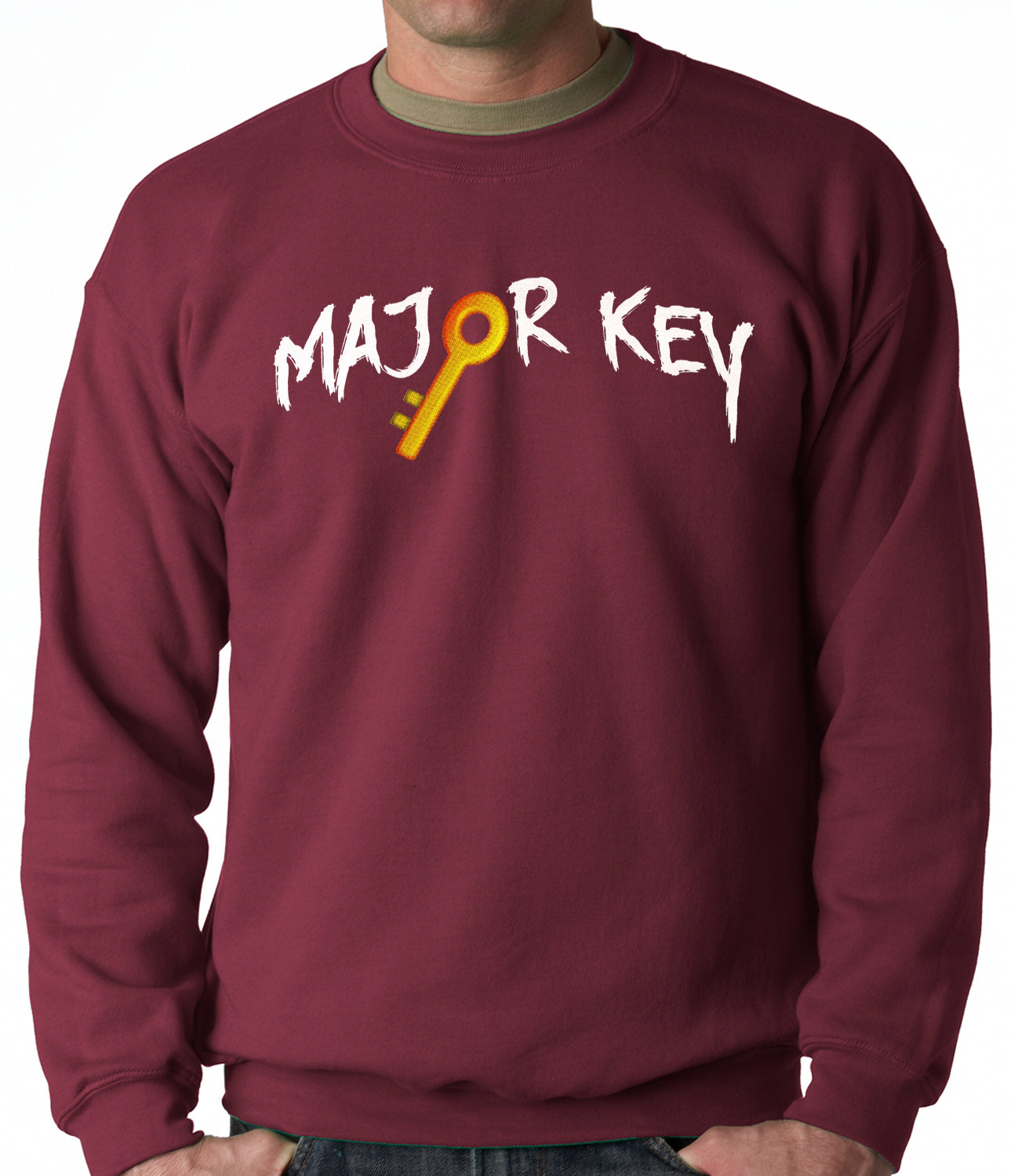 Major Key To Succes Emoji Key Adult Crewneck