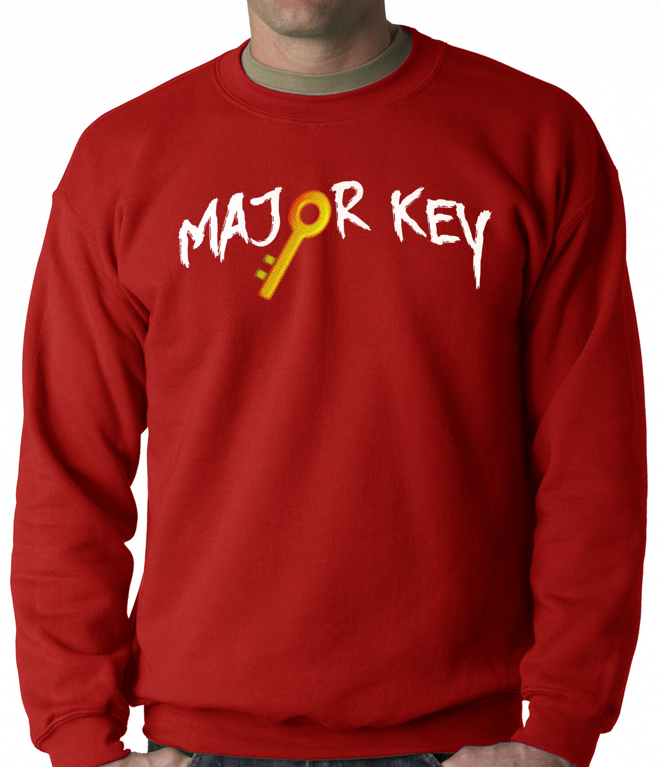 Major Key To Succes Emoji Key Adult Crewneck