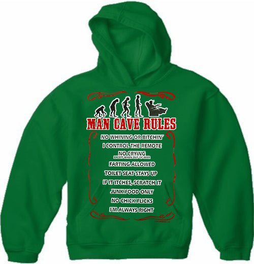 Man Cave Rules Adult Hoodie