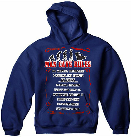 Man Cave Rules Adult Hoodie
