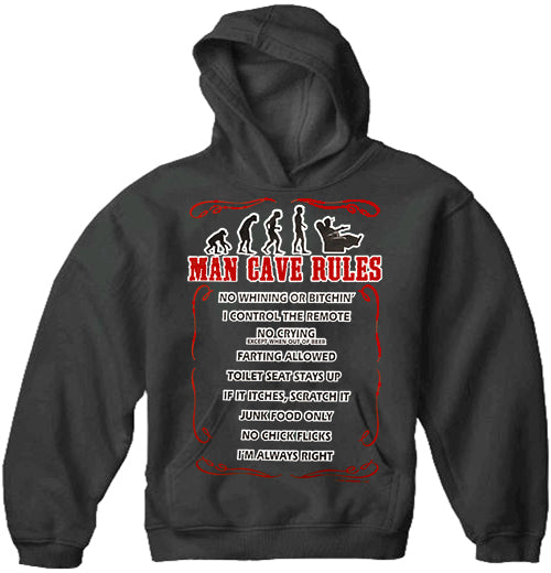 Man Cave Rules Adult Hoodie