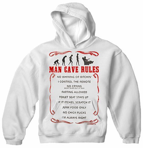 Man Cave Rules Adult Hoodie