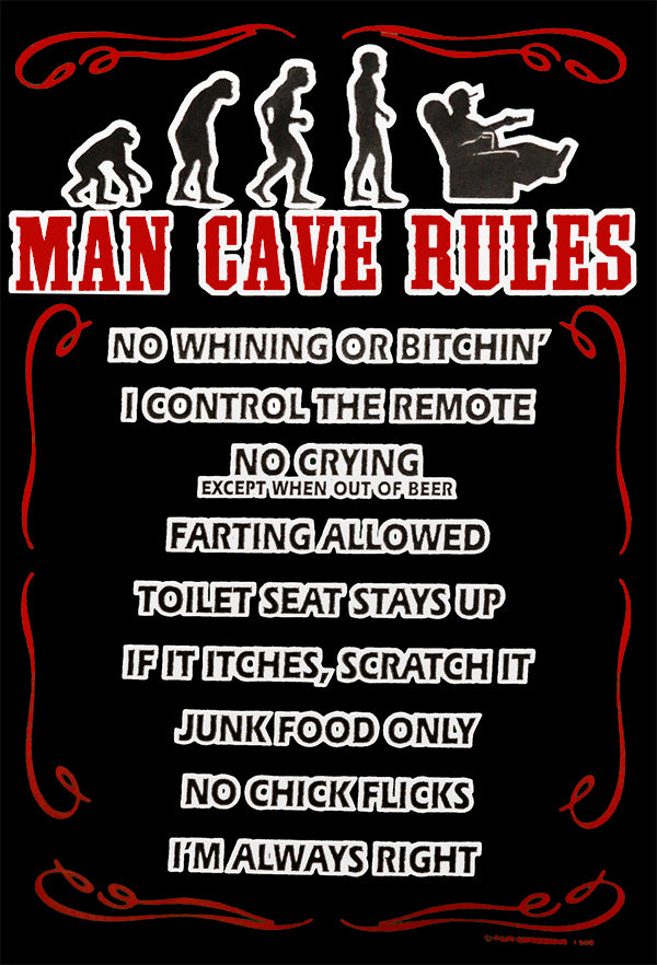 Man Cave Rules Adult Hoodie
