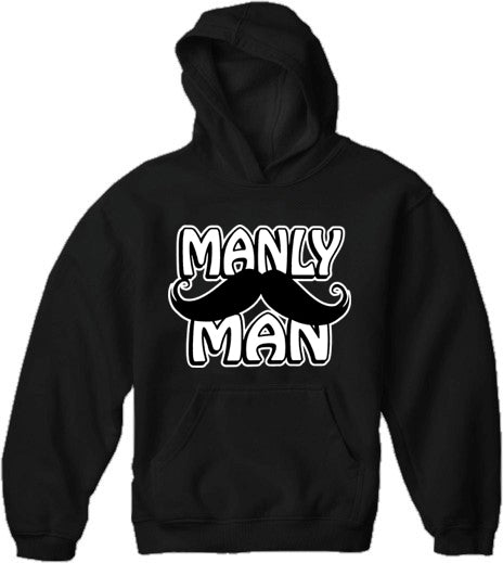 Manly Man Mustache Adult Hoodie