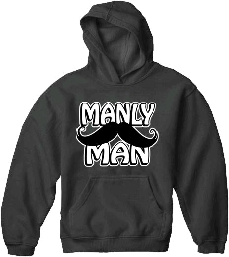 Manly Man Mustache Adult Hoodie