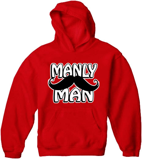 Manly Man Mustache Adult Hoodie