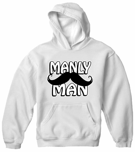 Manly Man Mustache Adult Hoodie