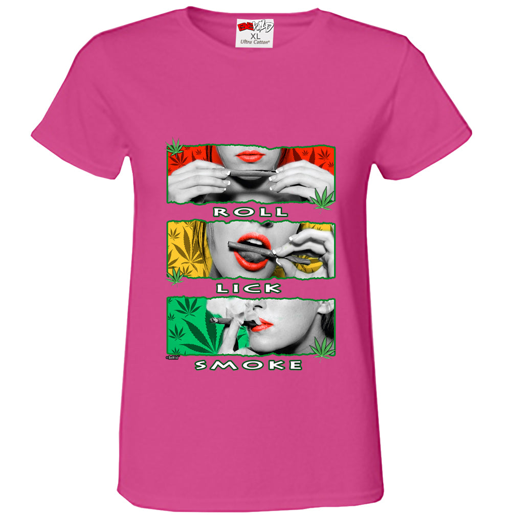 Marijuana Girl Roll Lick Smoke Girl's T-Shirt