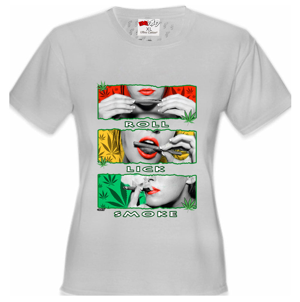 Marijuana Girl Roll Lick Smoke Girl's T-Shirt