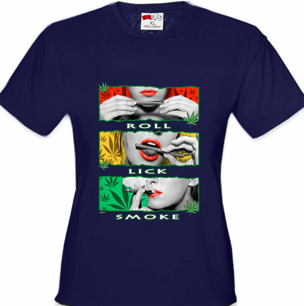 Marijuana Girl Roll Lick Smoke Girl's T-Shirt