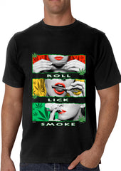 Marijuana Girl Roll Lick Smoke Men's T-Shirt