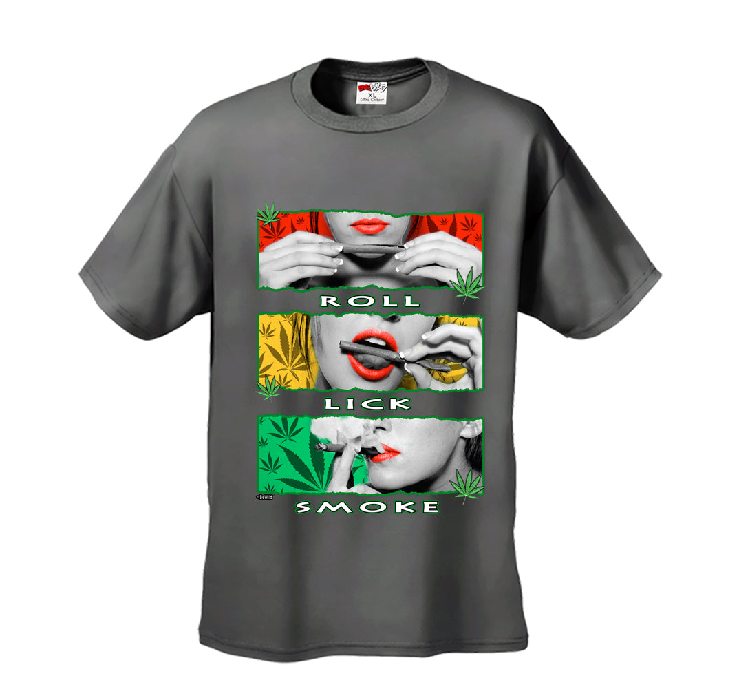 Marijuana Girl Roll Lick Smoke Men's T-Shirt