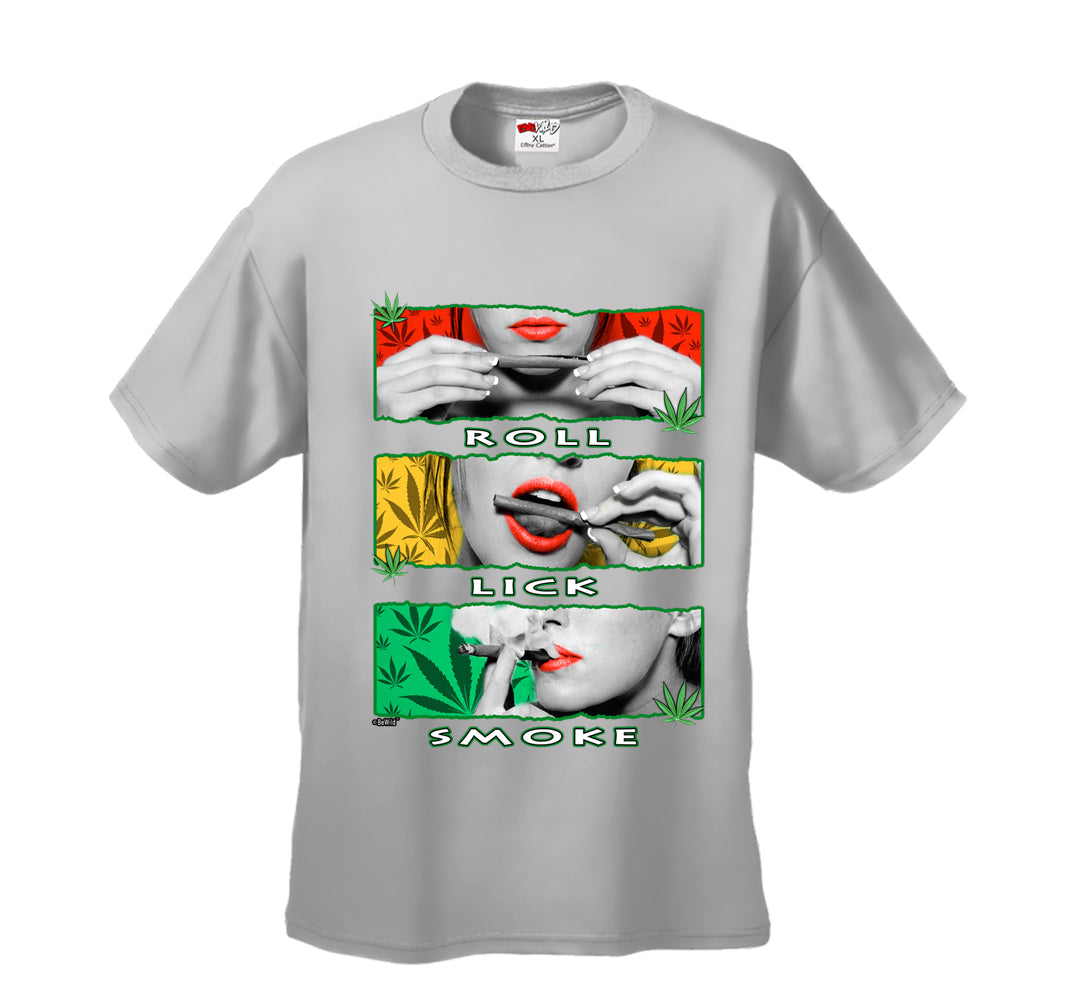 Marijuana Girl Roll Lick Smoke Men's T-Shirt