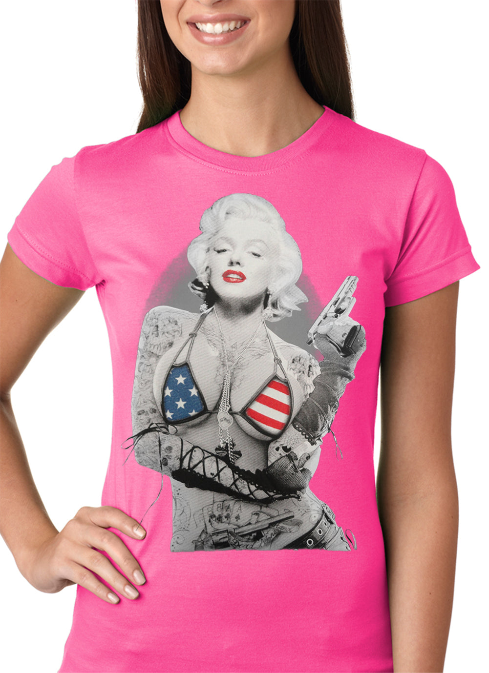 Marilyn Flag Bikini Girls T-shirt