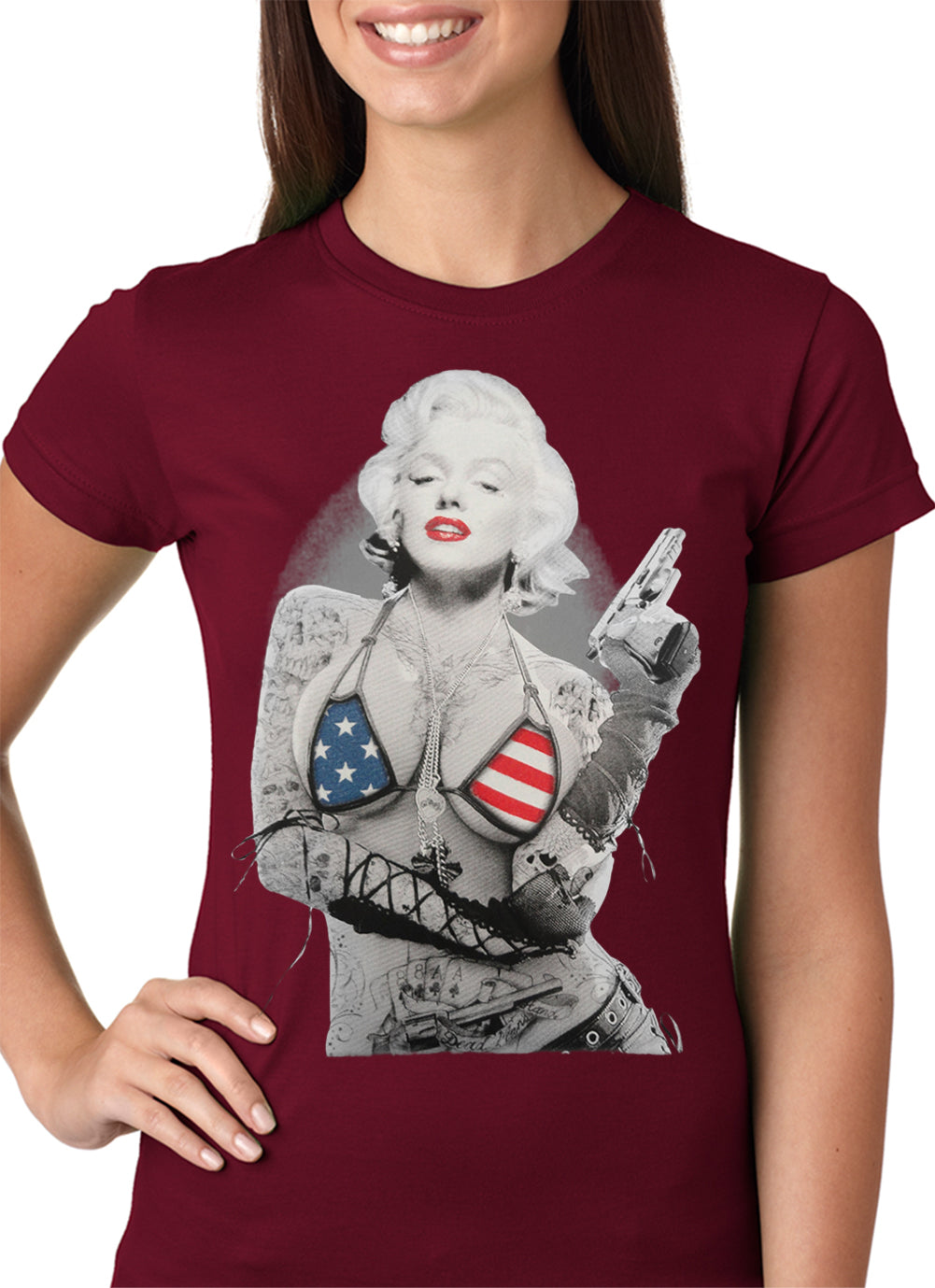 Marilyn Flag Bikini Girls T-shirt