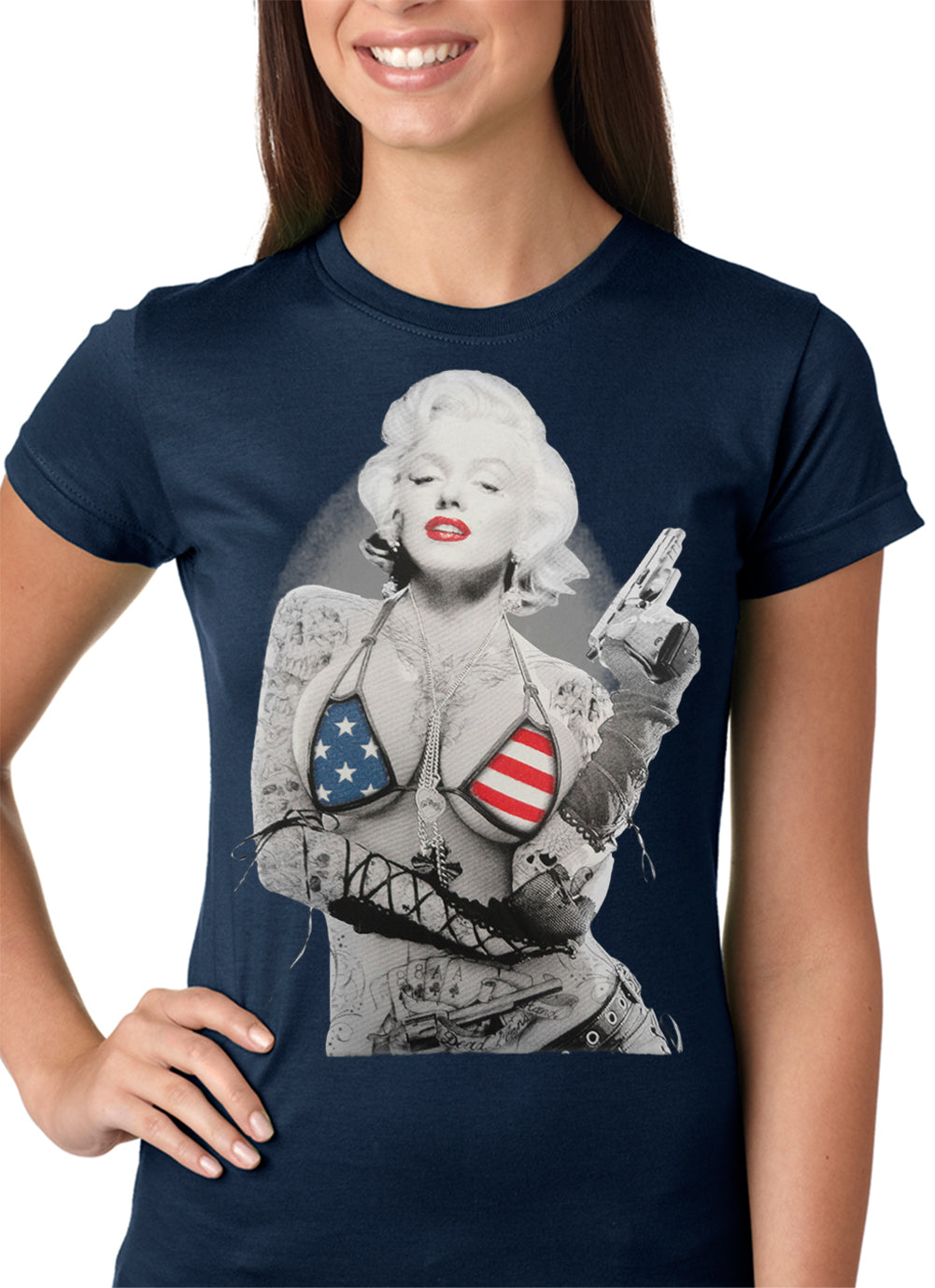 Marilyn Flag Bikini Girls T-shirt