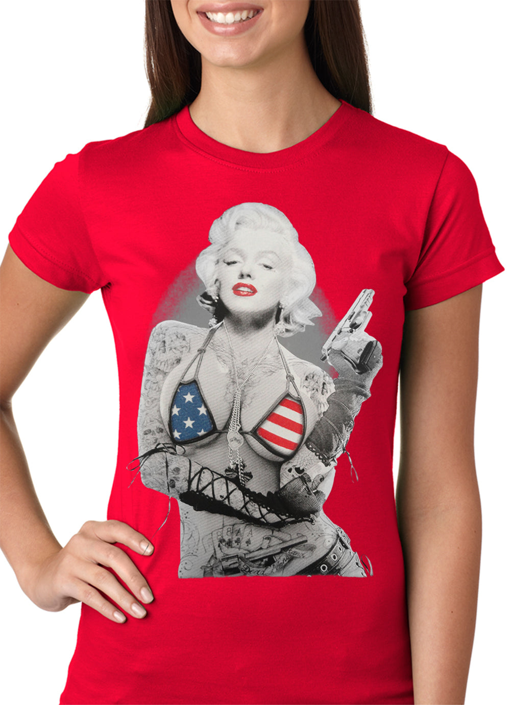 Marilyn Flag Bikini Girls T-shirt